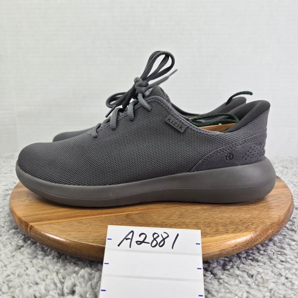 Kizik Mens 9 Madrid Eco-Knit Graphite Gray Hands-Free Casual Slip On Sneaker